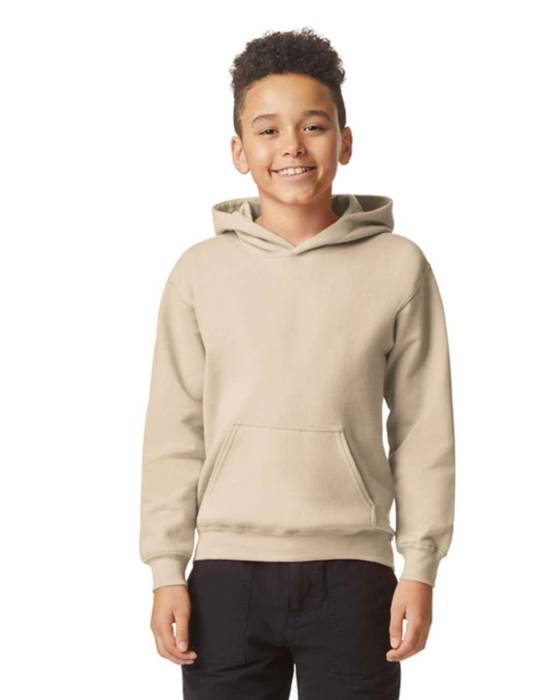 SOFTSTYLE® MIDWEIGHT FLEECE YOUTH HOODIE - Sand, #CABFAD<br><small>UT-gibsf500sa-l</small>