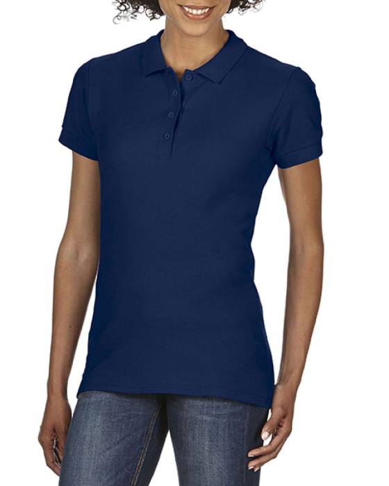 SOFTSTYLE® LADIES` DOUBLE PIQUÉ POLO - Navy, #263147<br><small>UT-giL64800nv-2xl</small>