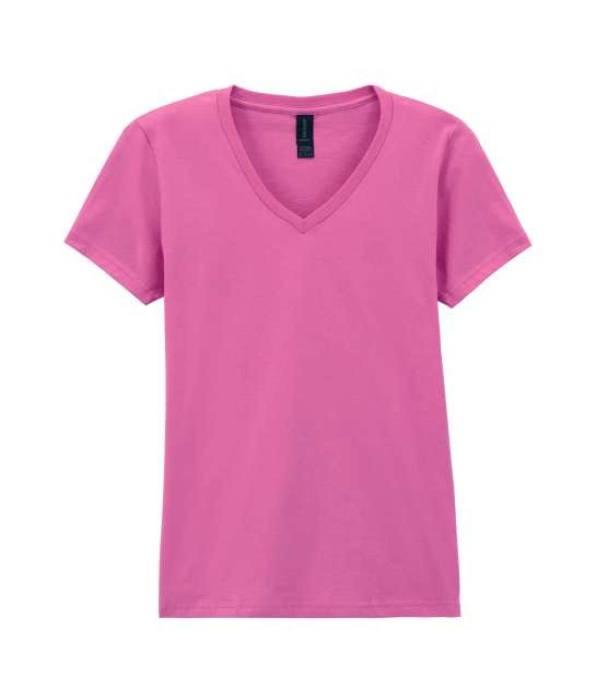 SOFTSTYLE® LADIES` V-NECK T-SHIRT - Azalea, #D977A9<br><small>UT-gil64v00-exaz-s</small>
