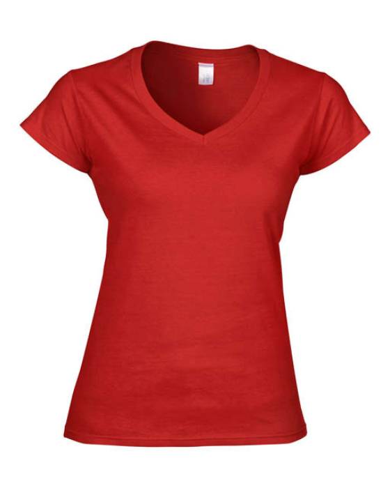 SOFTSTYLE® LADIES` V-NECK T-SHIRT - Red, #B1302A<br><small>UT-gil64v00-exre-l</small>