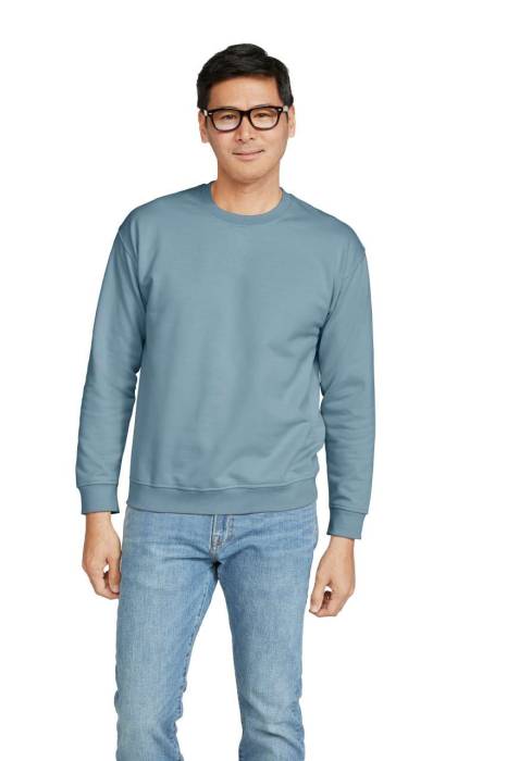 SOFTSTYLE® MIDWEIGHT FLEECE ADULT CREWNECK - Stone Blue, #788995<br><small>UT-gisf000st-2xl</small>