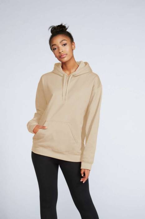 SOFTSTYLE® MIDWEIGHT FLEECE ADULT HOODIE - Sand, #CABFAD<br><small>UT-gisf500sa-s</small>