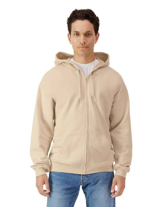 SOFTSTYLE® MIDWEIGHT FLEECE ADULT FULL ZIP HOODED SWEATSHI - Sand, #CABFAD...<br><small>UT-gisf600sa-3xl</small>