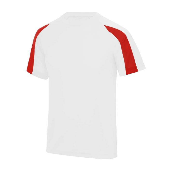 KIDS CONTRAST COOL T - Arctic White/Fire Red, #FFFFFF/#BA0C2F<br><small>UT-jc003jawh/fr-m</small>