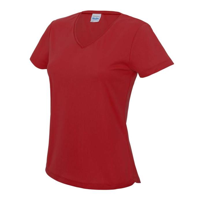 V NECK WOMEN`S COOL T - Fire Red, #BA0C2F<br><small>UT-jc006fr-s</small>