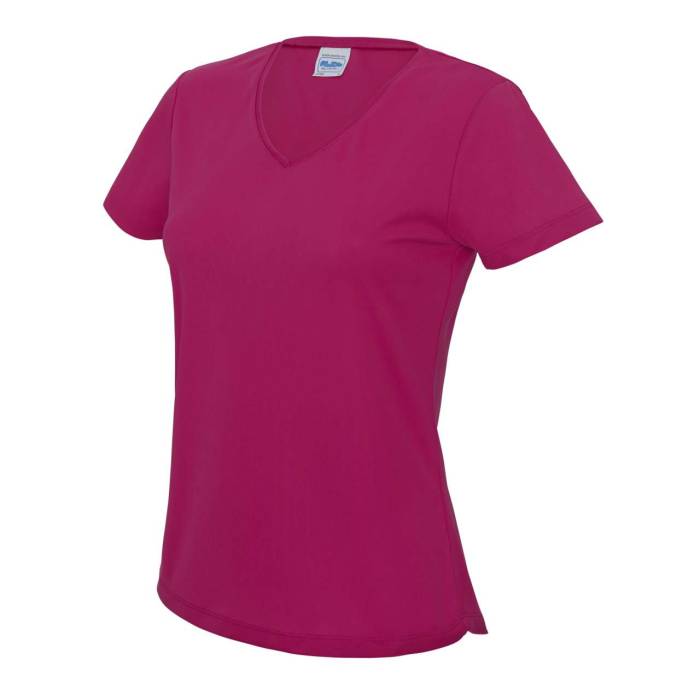 V NECK WOMEN`S COOL T - Hot Pink, #CE0F69<br><small>UT-jc006hpi-l</small>