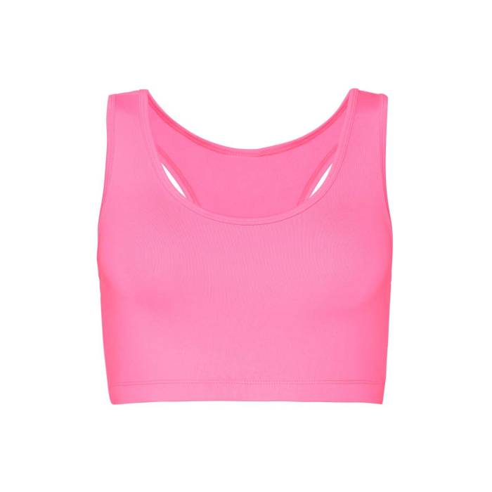 WOMEN`S COOL SPORTS CROP TOP - Electric Pink, #FD698E<br><small>UT-jc017epi-l</small>