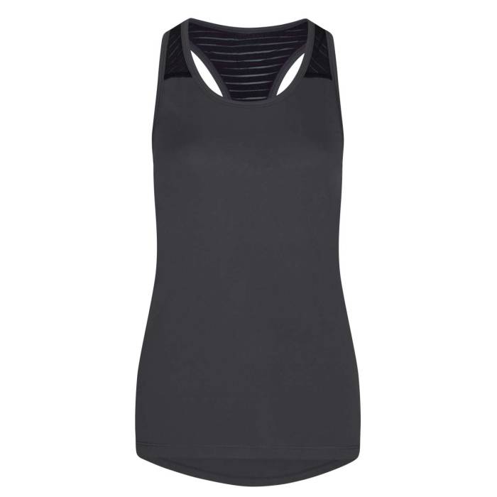 WOMEN`S COOL SMOOTH WORKOUT VEST - Charcoal/Jet Black, #51545D/#171C21<br><small>UT-jc027ch/jbl-l</small>