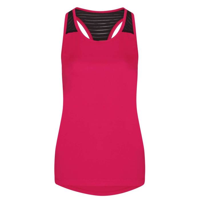 WOMEN`S COOL SMOOTH WORKOUT VEST - Hot Pink/Jet Black, #F500BA/#171C21<br><small>UT-jc027hpi/jbl-m</small>