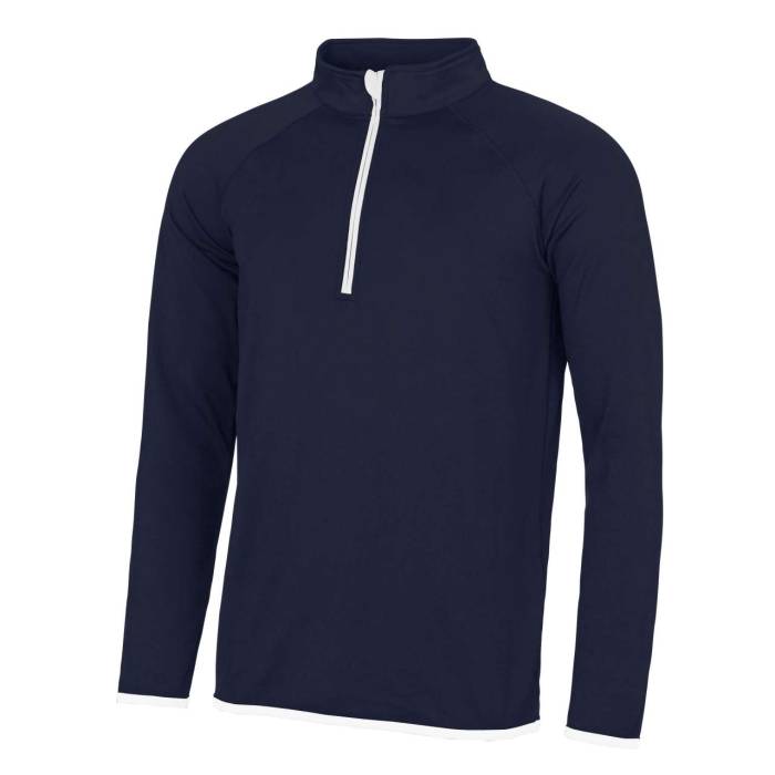 MEN`S COOL 1/2 ZIP SWEAT - French Navy/Arctic White, #000A1A/#FFFFFF<br><small>UT-jc031fn/arw-2xl</small>