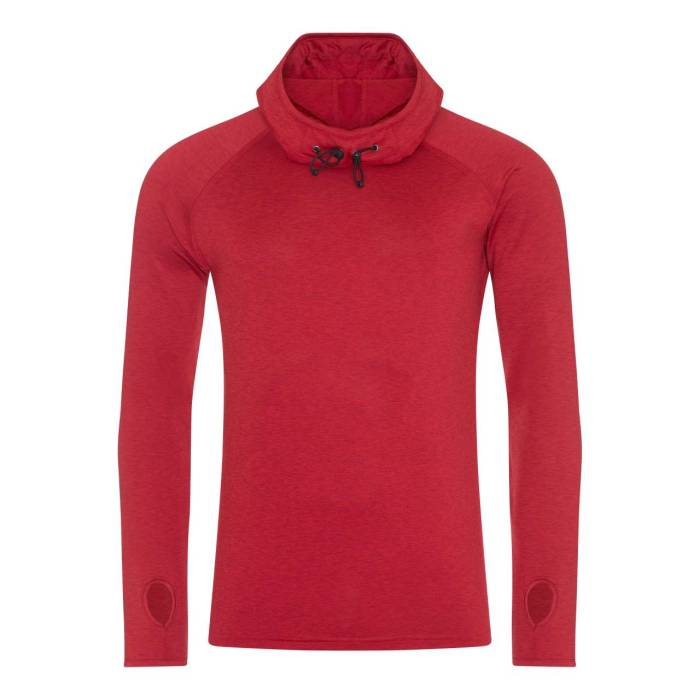 MENS COOL COWL NECK TOP - Red Melange, #EB0024<br><small>UT-jc037rem-2xl</small>
