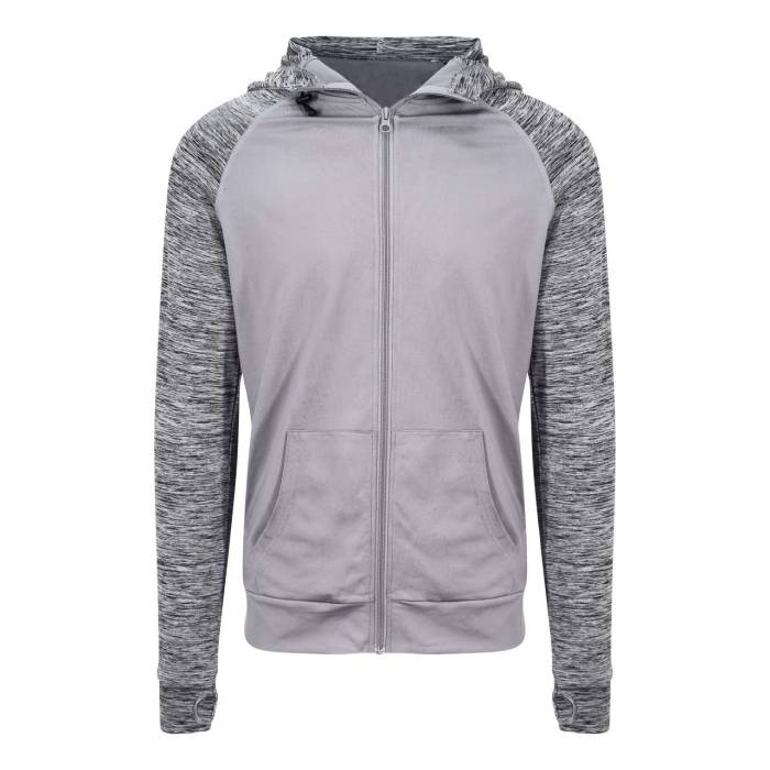 MEN`S COOL CONTRAST ZOODIE - Grey/Grey Melange, #A2AAAD/#6A7478<br><small>UT-jc057gr/grm-2xl</small>