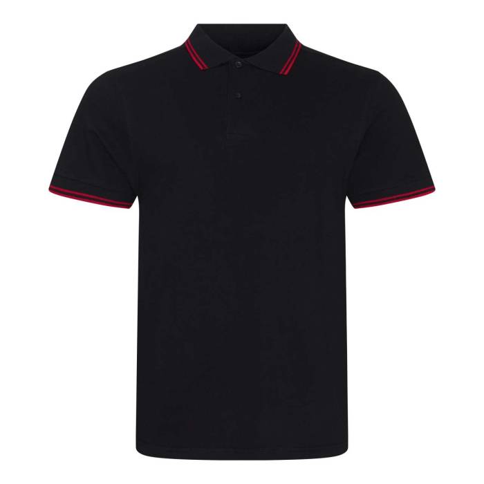 STRETCH TIPPED POLO - Black/Red, #231F20/#CB0840<br><small>UT-jp003bl/re-2xl</small>