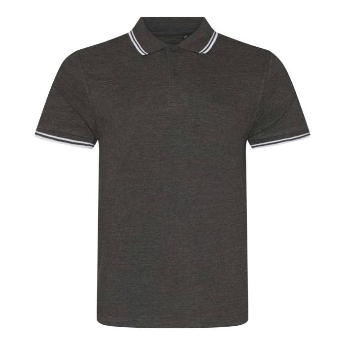 STRETCH TIPPED POLO - Charcoal/White, #494C4E/#FFFFFF<br><small>UT-jp003ch/wh-2xl</small>
