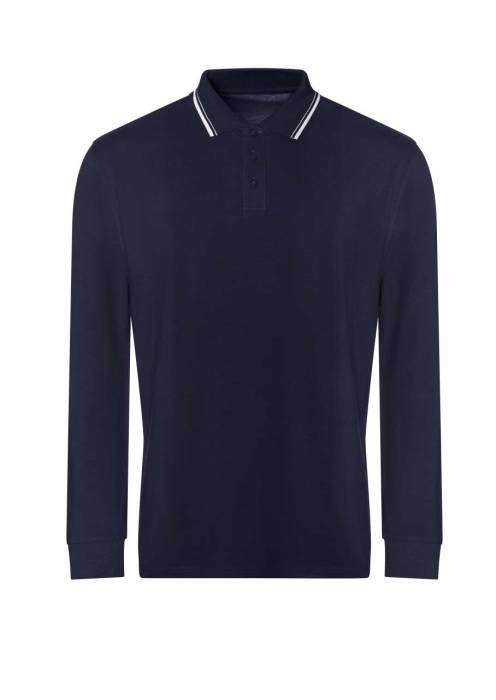 LONG SLEEVE TIPPED 100 POLO - Oxford Navy/White, #071848/#FFFFFF<br><small>UT-jp103oxn/wh-2xl</small>
