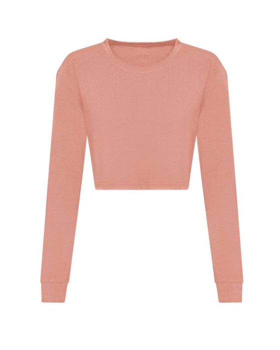 WOMEN`S L/S CROPPED T - Dusty Pink, #CE6EAD<br><small>UT-jt016dup-l</small>