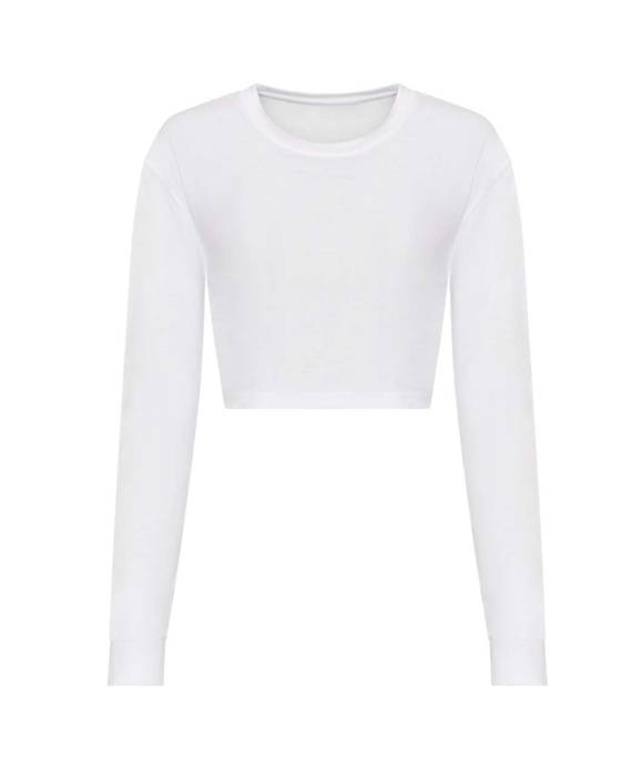 WOMEN`S L/S CROPPED T - Solid White, #FFFFFF<br><small>UT-jt016sowh-l</small>