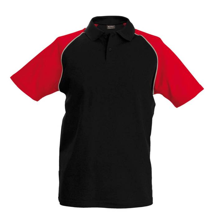 BASEBALL - SHORT-SLEEVED POLO SHIRT - Black/White, #000000/#FFFFFF<br><small>UT-ka226bl/wh-l</small>