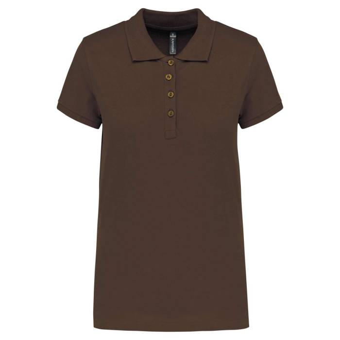 LADIES’ SHORT-SLEEVED PIQUÉ POLO SHIRT - Chocolate, #423132<br><small>UT-ka255co-3xl</small>