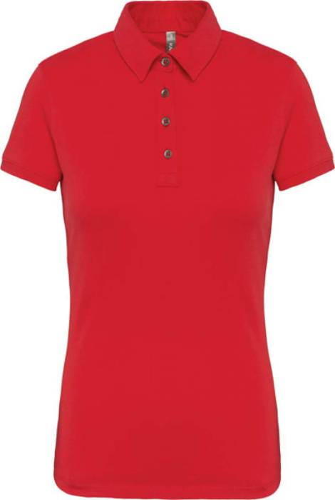 LADIES` SHORT SLEEVED JERSEY POLO SHIRT - Red, #DA0043<br><small>UT-ka263re-l</small>