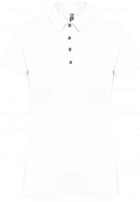 LADIES` SHORT SLEEVED JERSEY POLO SHIRT - White, #FFFFFF<br><small>UT-ka263wh-xs</small>