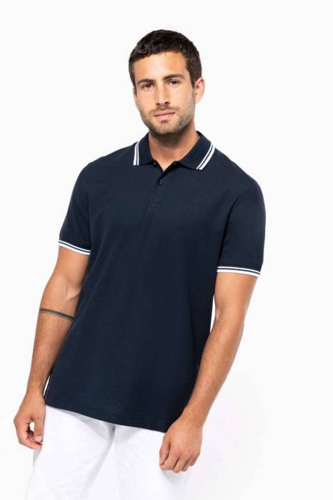 MEN`S SHORT-SLEEVED POLOSHIRT WITH CONTRASTING PIPING - Kelly Green/White, #00694A/#ECECFC<br><small>UT-ka272kl/wh-4xl</small>