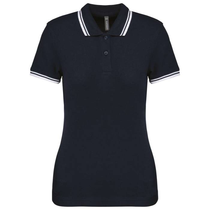 LADIE'S SHORT-SLEEVED POLOSHIRT WITH CONTRASTING PIPING