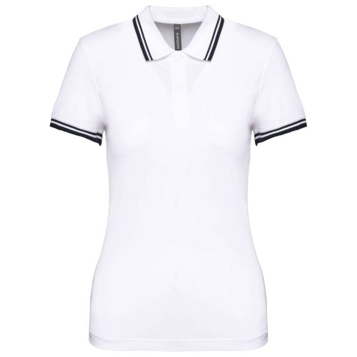 LADIE'S SHORT-SLEEVED POLOSHIRT WITH CONTRASTING PIPING