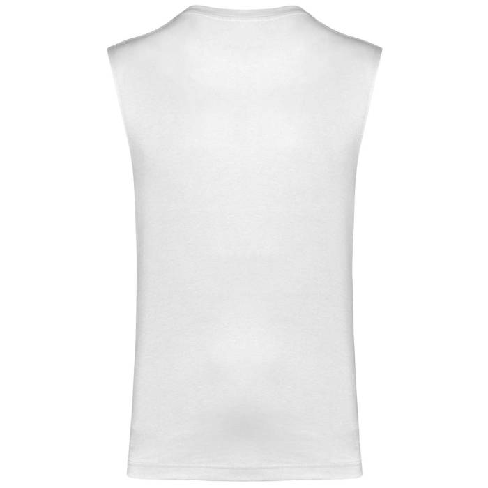 ECO-FRIENDLY MEN SLEEVELESS T-SHIRT - White, #FFFFFF<br><small>UT-ka3022icwh-m</small>