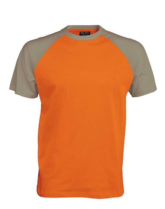 BASEBALL - KONTRASZT PÓLÓ - Orange/Light Grey, #FF6308/#82847A<br><small>UT-ka330or/lg-l</small>