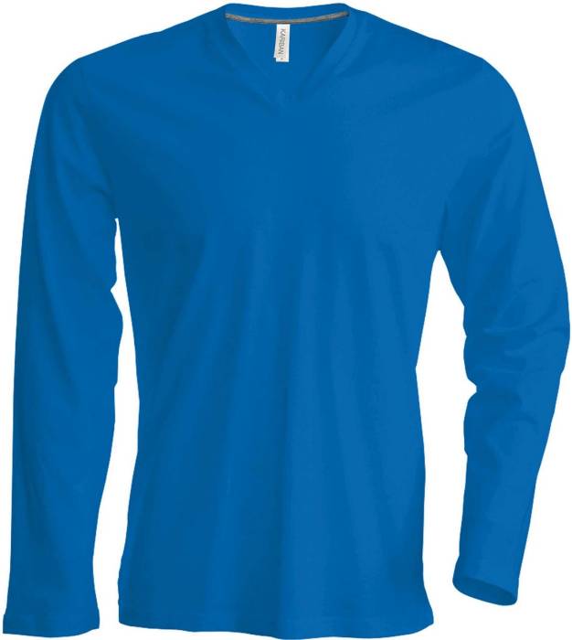 FÉRFI HOSSZÚ UJJÚ V-NYAKÚ PÓLÓ - Light Royal Blue, #2C5697<br><small>UT-ka358lro-m</small>