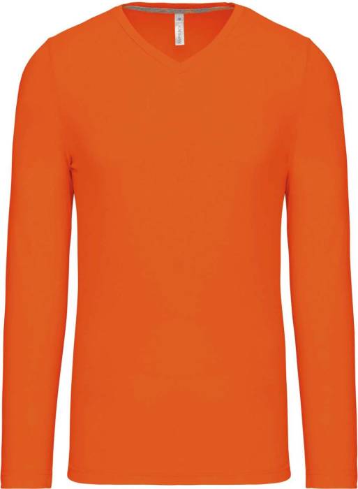 FÉRFI HOSSZÚ UJJÚ V-NYAKÚ PÓLÓ - Orange, #FF6308<br><small>UT-ka358or-xl</small>