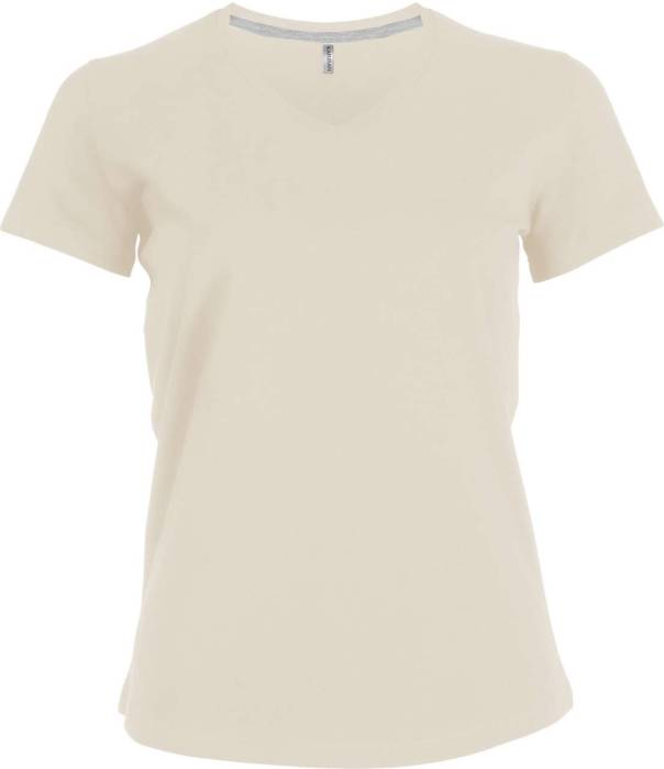 NŐI RÖVID UJJÚ V-NYAKÚ PÓLÓ - Light Sand, #DECBB5<br><small>UT-ka381lsa-2xl</small>