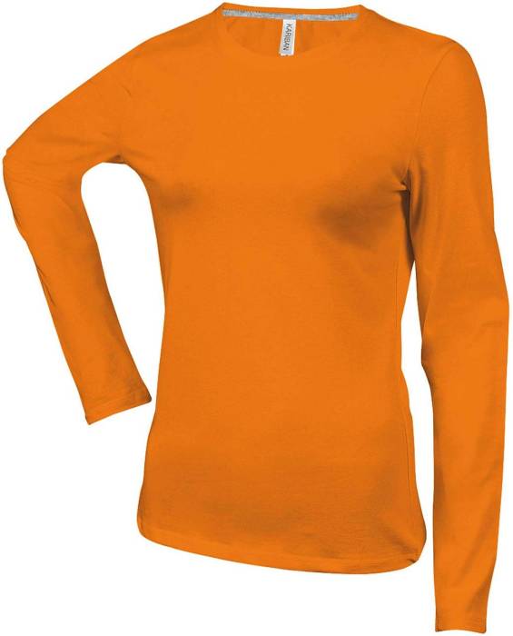 NŐI HOSSZÚ UJJÚ KÖRNYAKÚ PÓLÓ - Orange, #FF6308<br><small>UT-ka383or-l</small>