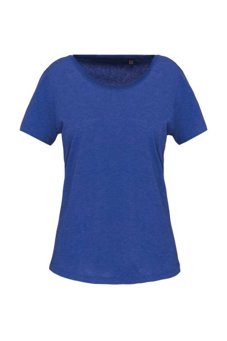 LADIES' SHORT-SLEEVED ORGANIC T-SHIRT WITH RAW EDGE NECKLI...