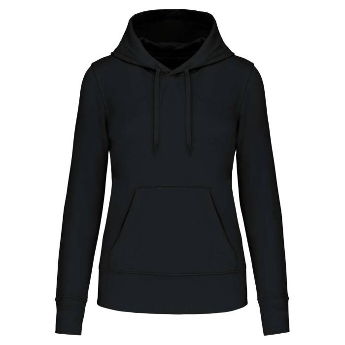 LADIES` ECO-FRIENDLY HOODED SWEATSHIRT - Black, #000000<br><small>UT-ka4028bl-2xl</small>