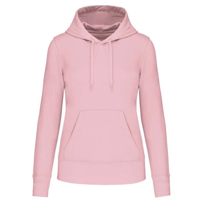 LADIES` ECO-FRIENDLY HOODED SWEATSHIRT - Pale Pink, #F2DBDF<br><small>UT-ka4028pp-2xl</small>