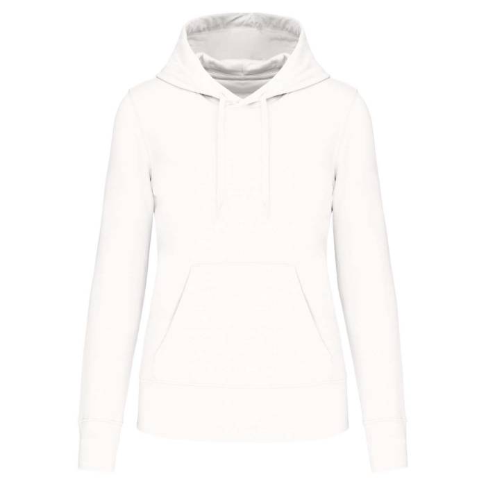 LADIES` ECO-FRIENDLY HOODED SWEATSHIRT - White, #FFFFFF<br><small>UT-ka4028wh-2xl</small>