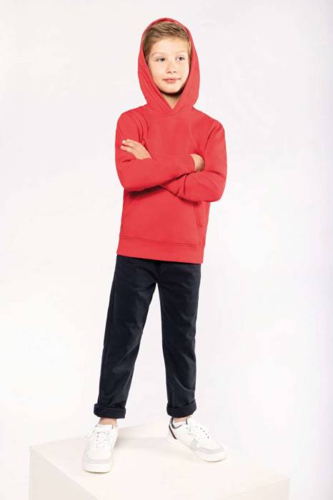 KIDS` ECO-FRIENDLY HOODED SWEATSHIRT - Black, #000000<br><small>UT-ka4029bl-10/12</small>