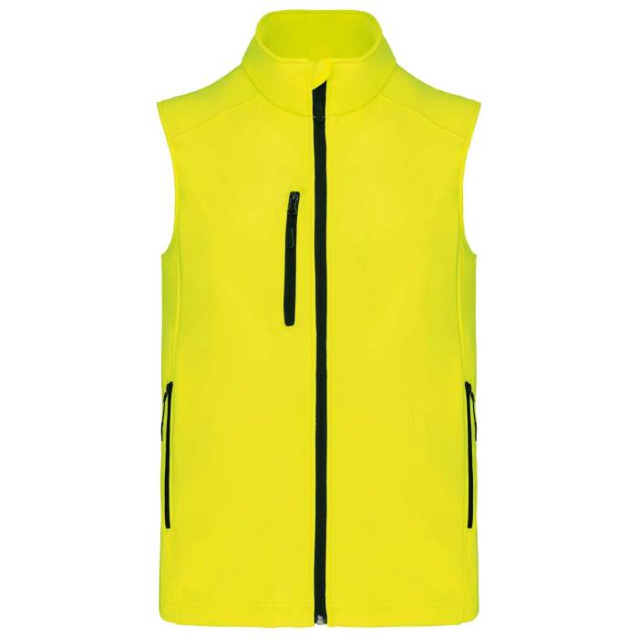 MEN`S SOFTSHELL BODYWARMER - Fluorescent Yellow, #D1FF2E<br><small>UT-ka403fye-3xl</small>