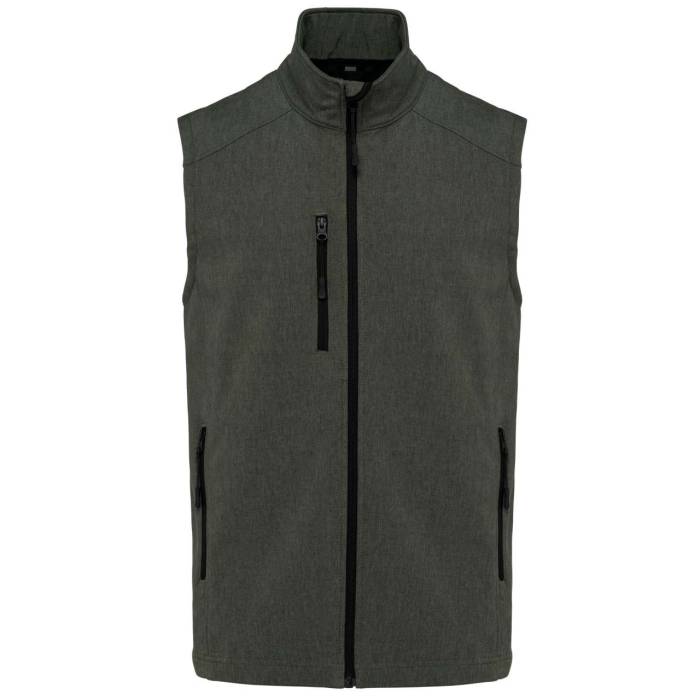 MEN`S SOFTSHELL BODYWARMER - Marl Green, #605C51<br><small>UT-ka403mgn-2xl</small>