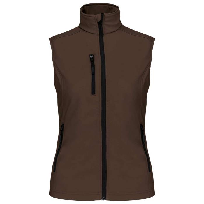 LADIES` SOFTSHELL BODYWARMER - Chocolate, #423132<br><small>UT-ka404co-2xl</small>