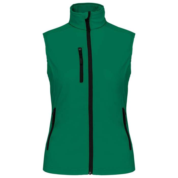 LADIES` SOFTSHELL BODYWARMER - Kelly Green, #006F44<br><small>UT-ka404kl-2xl</small>