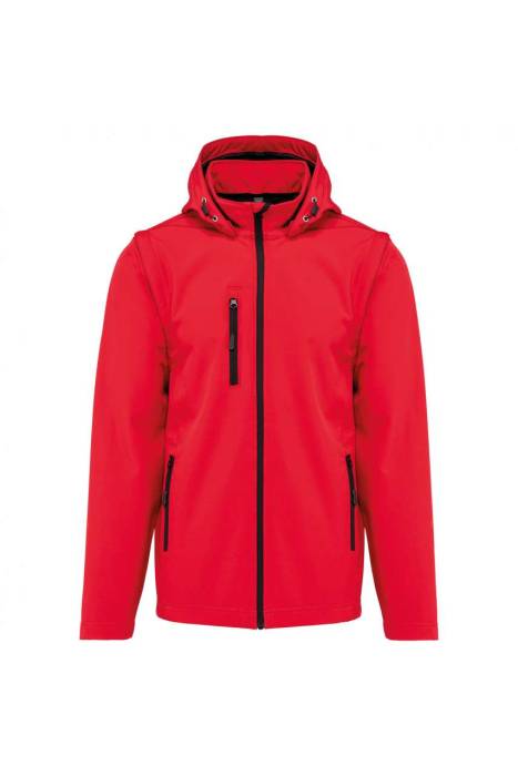 UNISEX 3-LAYER SOFTSHELL HOODED JACKET WITH REMOVABLE SLEE - Red, #DA0043...<br><small>UT-ka422re-2xl</small>
