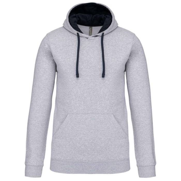 MEN`S CONTRAST HOODED SWEATSHIRT - Oxford Grey/Navy, #ADAFAF/#021E2F<br><small>UT-ka446og/nv-s</small>