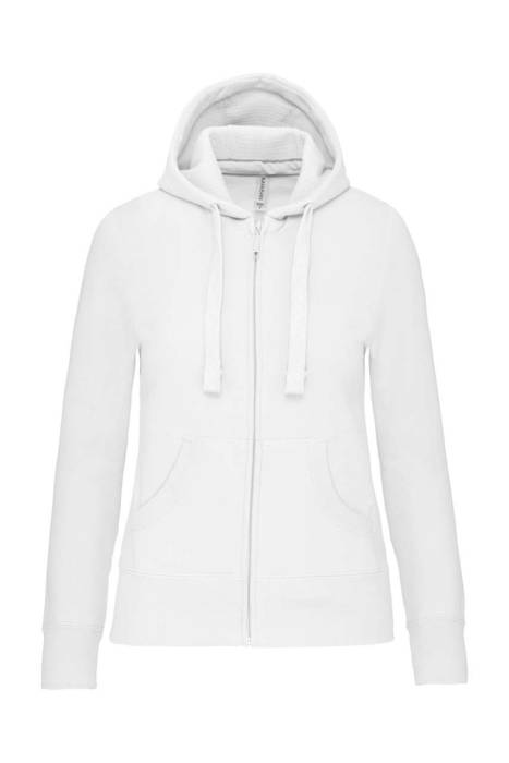 LADIES` FULL ZIP HOODED SWEATSHIRT - White, #FFFFFF<br><small>UT-ka464wh-2xl</small>