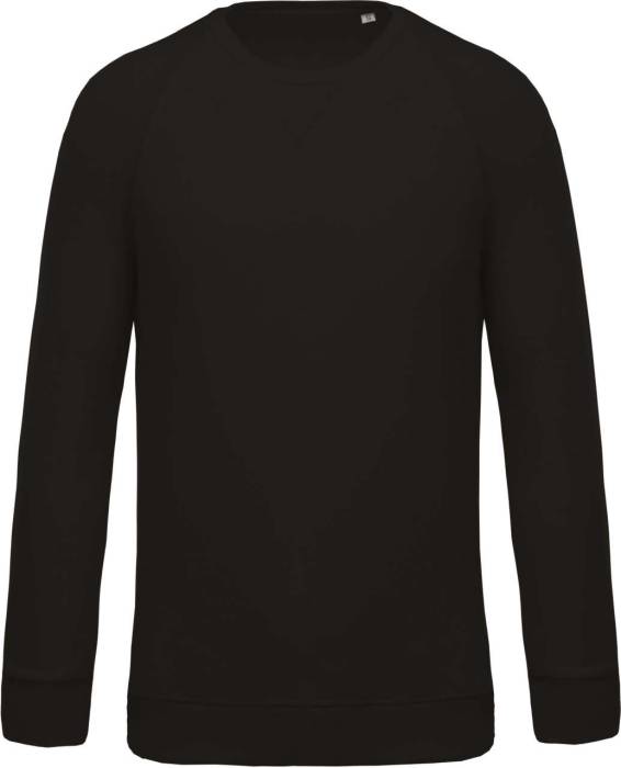 MEN`S ORGANIC COTTON CREW NECK RAGLAN SLEEVE SWEATSHIRT - Black, #000000<br><small>UT-ka480bl-2xl</small>