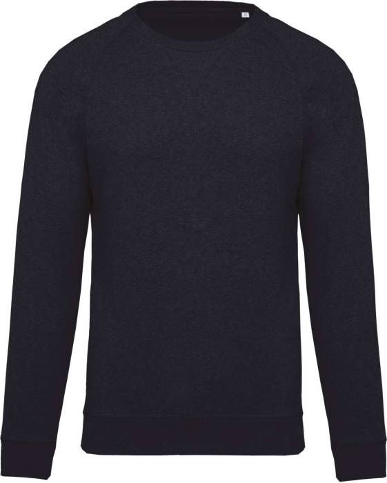 MEN`S ORGANIC COTTON CREW NECK RAGLAN SLEEVE SWEATSHIRT - French Navy Heather, #30314D<br><small>UT-ka480fnvh-2xl</small>