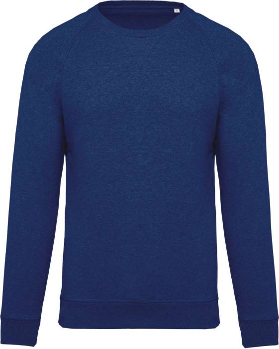 MEN`S ORGANIC COTTON CREW NECK RAGLAN SLEEVE SWEATSHIRT - Ocean Blue Heather, #365886<br><small>UT-ka480obh-2xl</small>