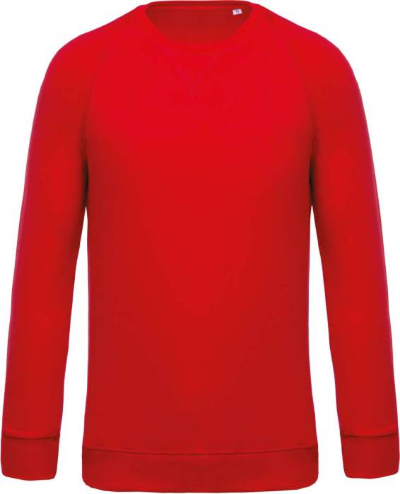 MEN`S ORGANIC COTTON CREW NECK RAGLAN SLEEVE SWEATSHIRT - Red, #DA0043<br><small>UT-ka480re-2xl</small>